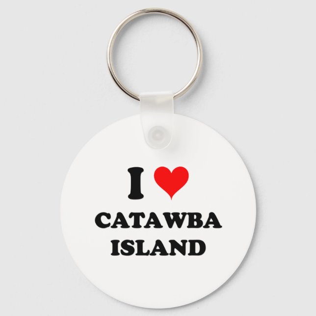 I Love Catawba Island Key Ring (Front)