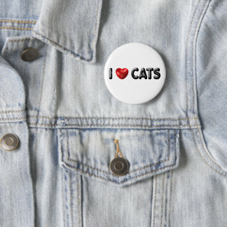 I love Cats 6 Cm Round Badge