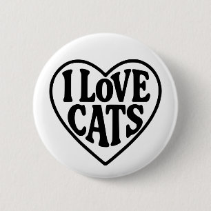 I Love Cats 6 Cm Round Badge