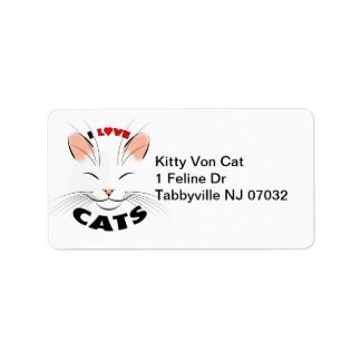 I love Cats Address Label