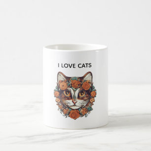 I LOVE CATS AMAZING ART CATS LOVERS DESIGN COFFEE MUG