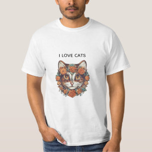 I LOVE CATS AMAZING ART CATS LOVERS DESIGN T-Shirt