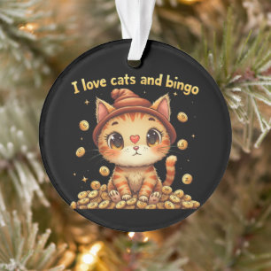 I Love Cats and Bingo Perfect Combo Bingo Love Ornament