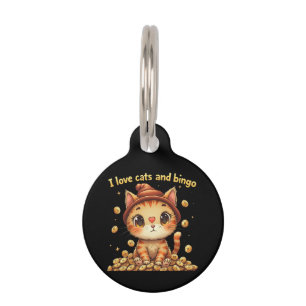  I Love Cats and Bingo Perfect Combo Bingo Love Pet Tag
