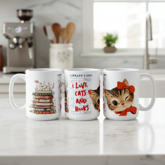I Love Cats and Books Coffee Mug