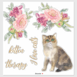 I Love Cats And Flowers Girl