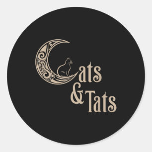 I Love Cats And Tattoos Cats And Tats Funny  Classic Round Sticker