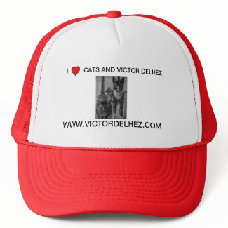 I love cats and Victor Delhez (Multicolor) Trucker Hat