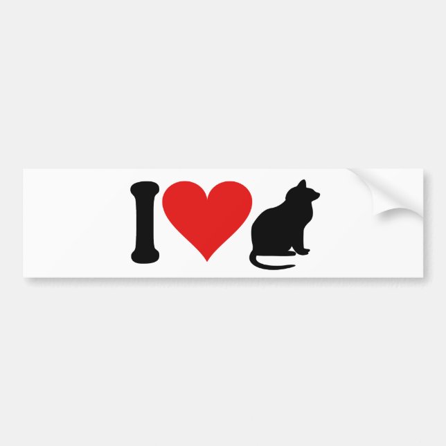 I Love Cats * Bumper Sticker (Front)