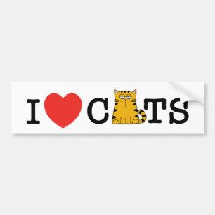 I Love Cats Bumper Sticker