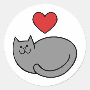 I love cats button classic round sticker