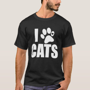 I Love Cats Cat Kitten Paw Animals Cute Graphic T-Shirt