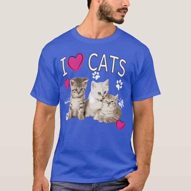 I Love Cats Cat Lover I Love Kitten boy T-Shirt (Front)