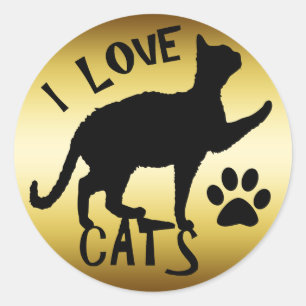 I LOVE CATS CLASSIC ROUND STICKER