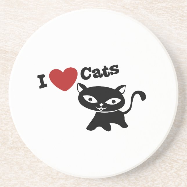 I love cats coaster (Front)