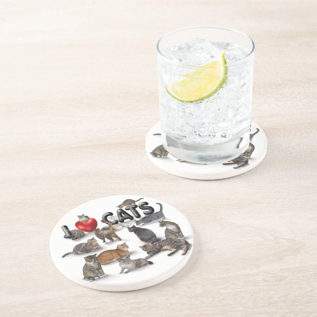 I love Cats Coaster (Side)