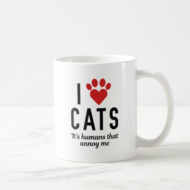 I Love Cats Coffee Mug (Right)