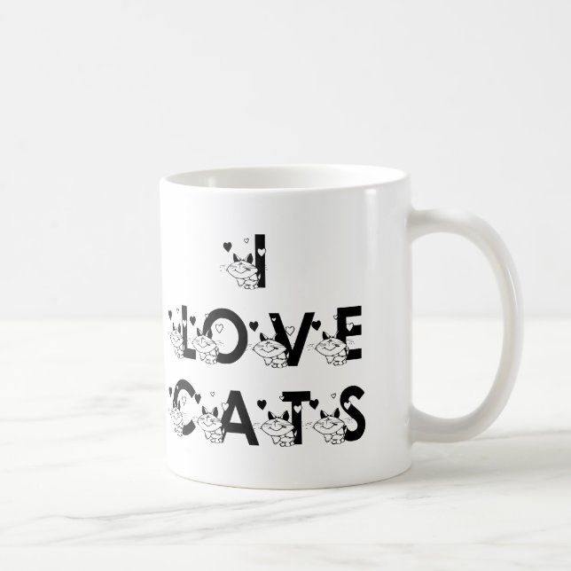 I Love Cats Coffee Mug (Right)