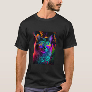 I Love Cats, Cool Cat Illustration Novelty Graphic T-Shirt