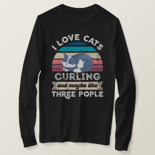 I love Cats Curling and like Three People T-Shirt