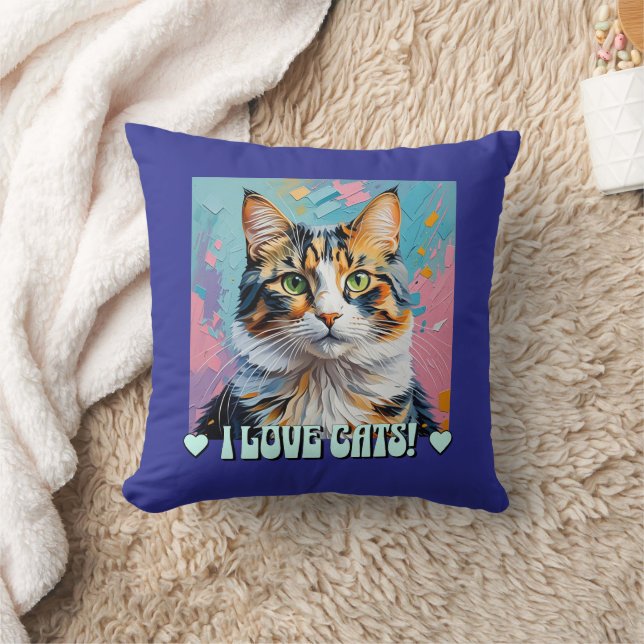 I Love Cats! Cushion (Blanket)