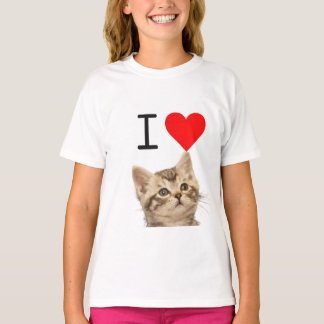 I Love Cats Custom Cat Photo Kids T-Shirt