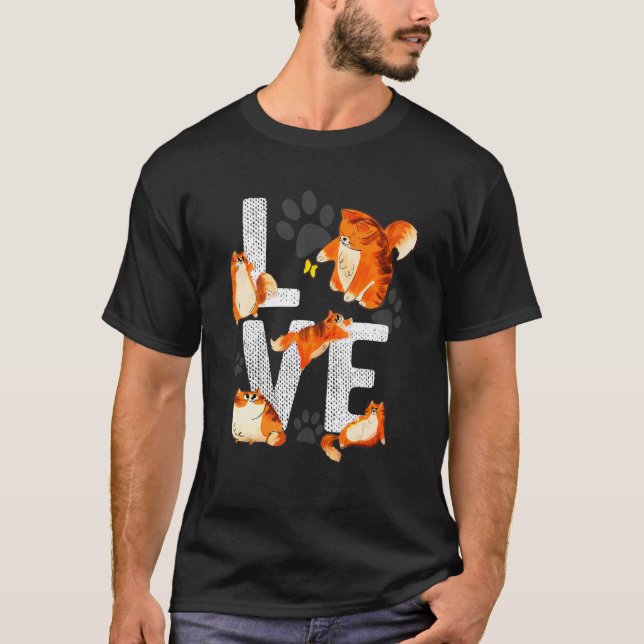 I Love Cats  Cute Ca Fun Cat T-Shirt (Front)