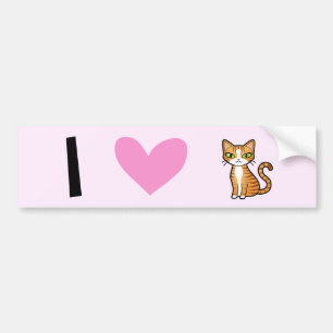 I Love Cats (design your own cartoon cat) Bumper Sticker
