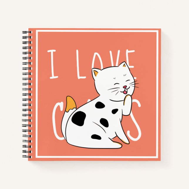 I Love Cats - Drawing Notebook (Front)