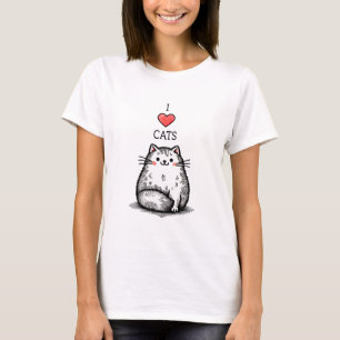 I Love Cats Drawing Women's T-Shirt