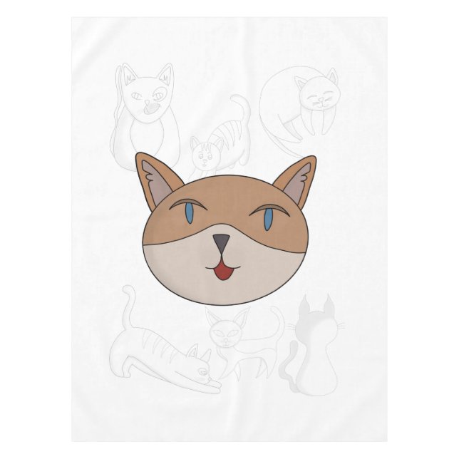 I love cats duvet cover tablecloth (Front)