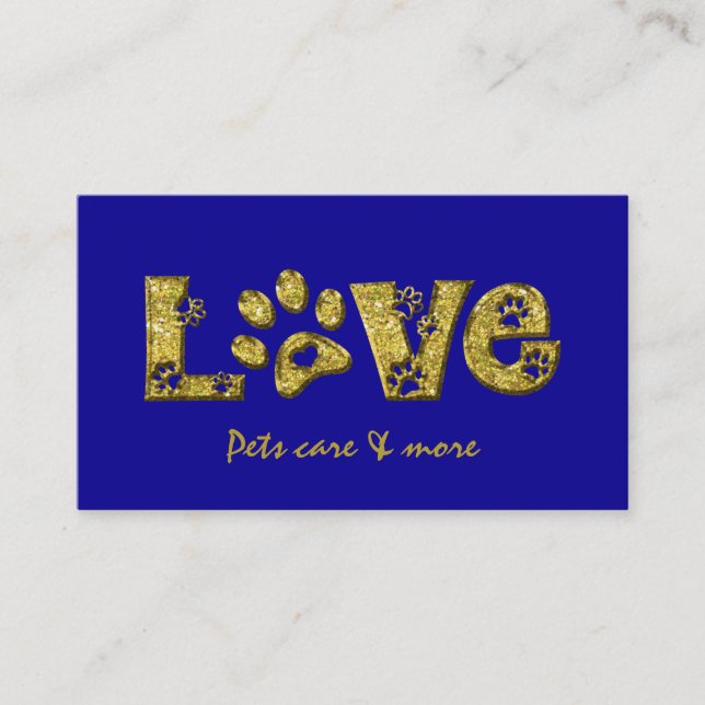 I love cats - gold business card (Front)
