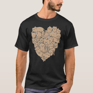 I Love Cats Heart Kitty Kitten Cat Valentine's Da T-Shirt