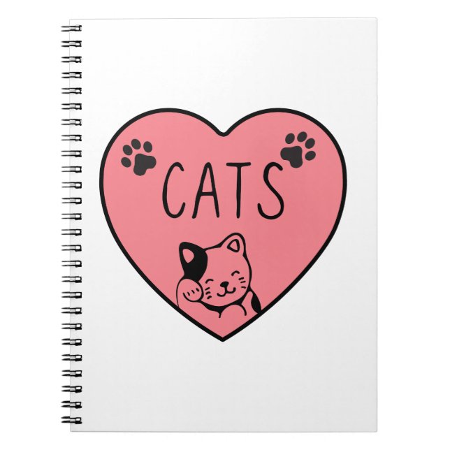 I Love cats Heart Notebook (Front)