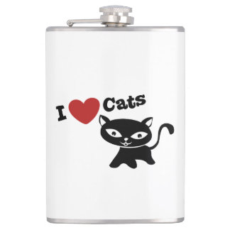 I love cats hip flask