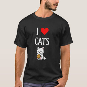 I Love Cats I Heart Cats Cat lover Big Cat Feline T-Shirt
