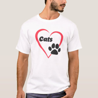 I Love Cats , I Heart Cats, Cat Lover Women Tee