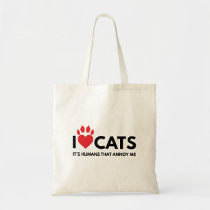 I love Cats, It's People That Annoy Me. Cat Lover Tote Bag