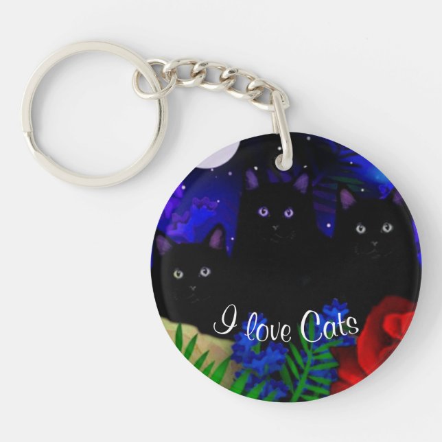 "I Love Cats" Key Ring (Front)