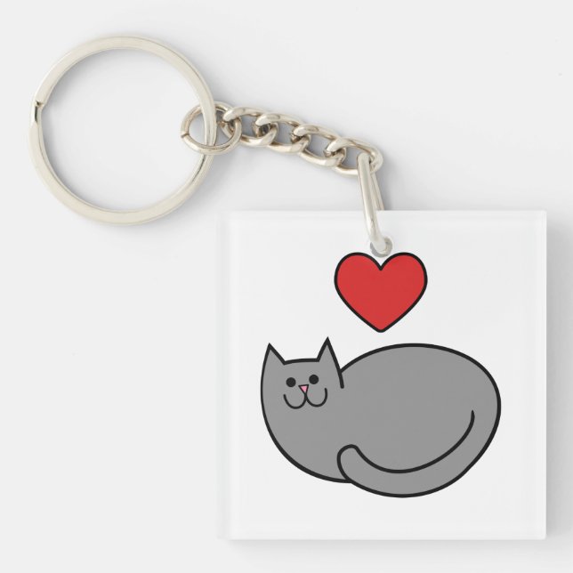 I love cats key ring (Front)