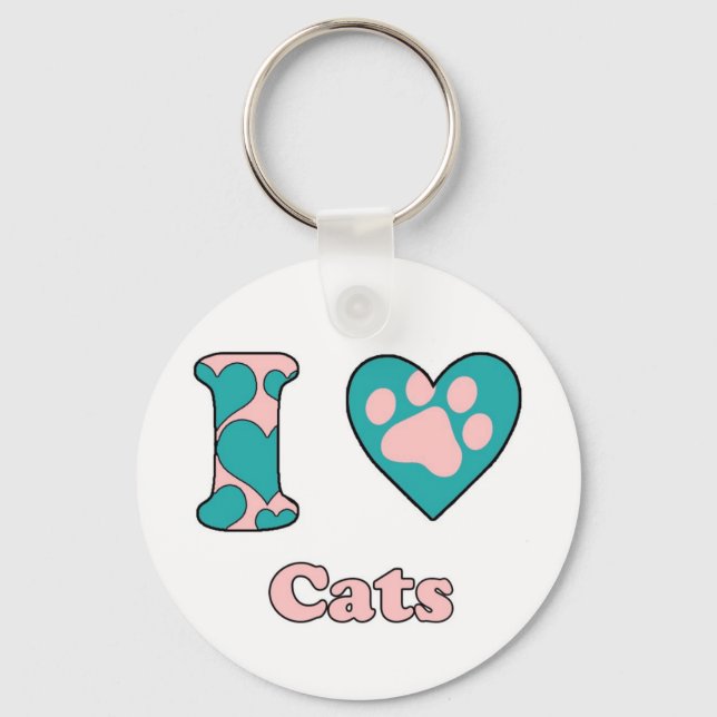 I love cats key ring (Front)