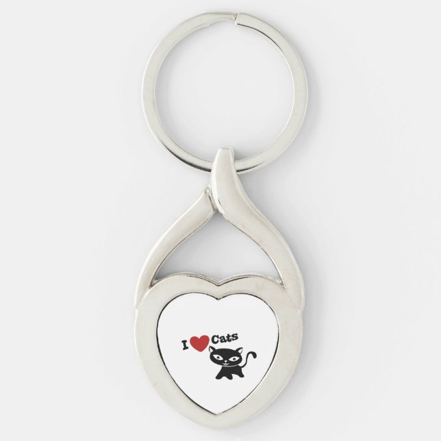 I love cats key ring (Front)
