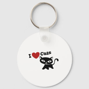I love cats key ring