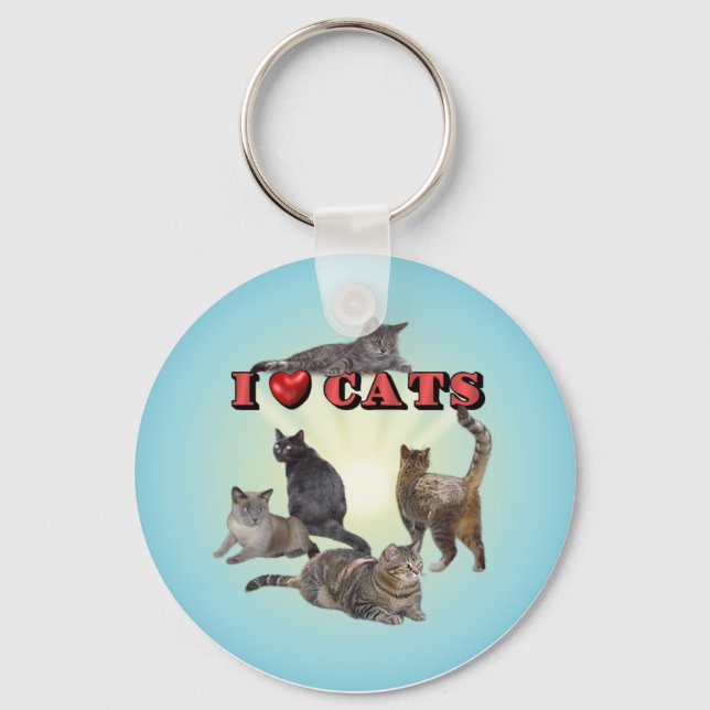 I love Cats Key Ring (Front)
