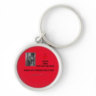 I love cats key ring (red)