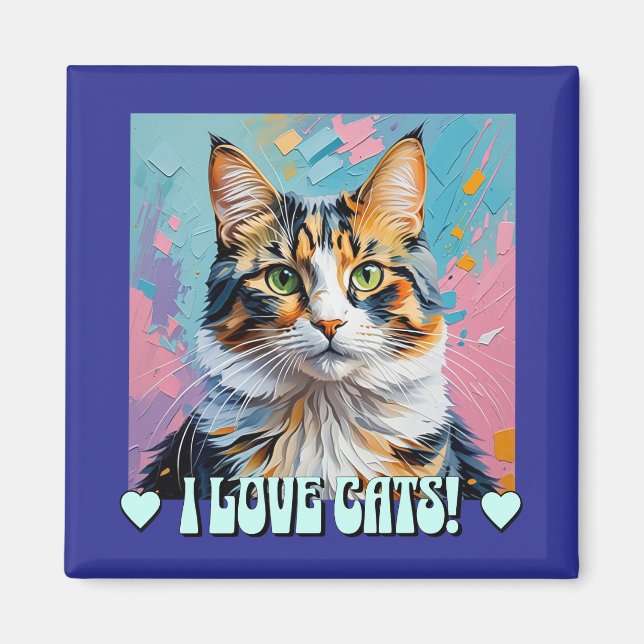 I Love Cats! Magnet (Front)