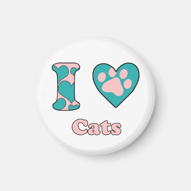 I love cats magnet (Front)