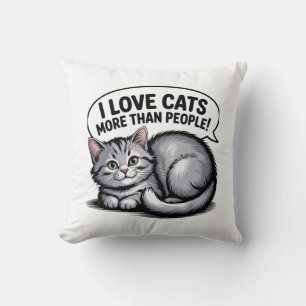 I Love Cats More Than People” Cushion