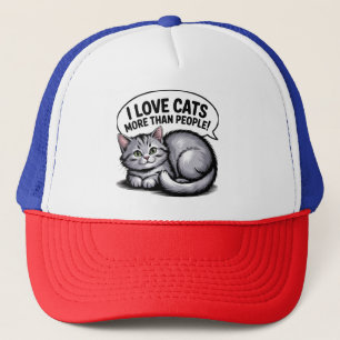 I Love Cats More Than People” Trucker Hat