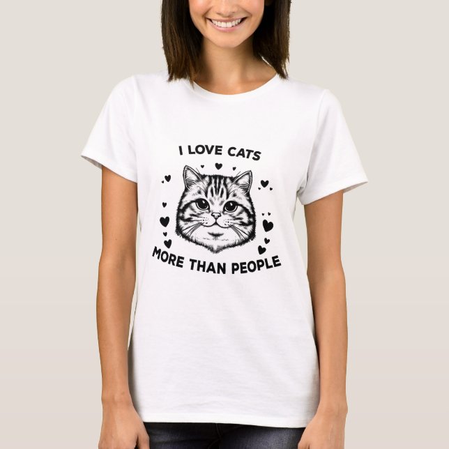 I Love Cats More Than People Women's T-Shirt (Front)